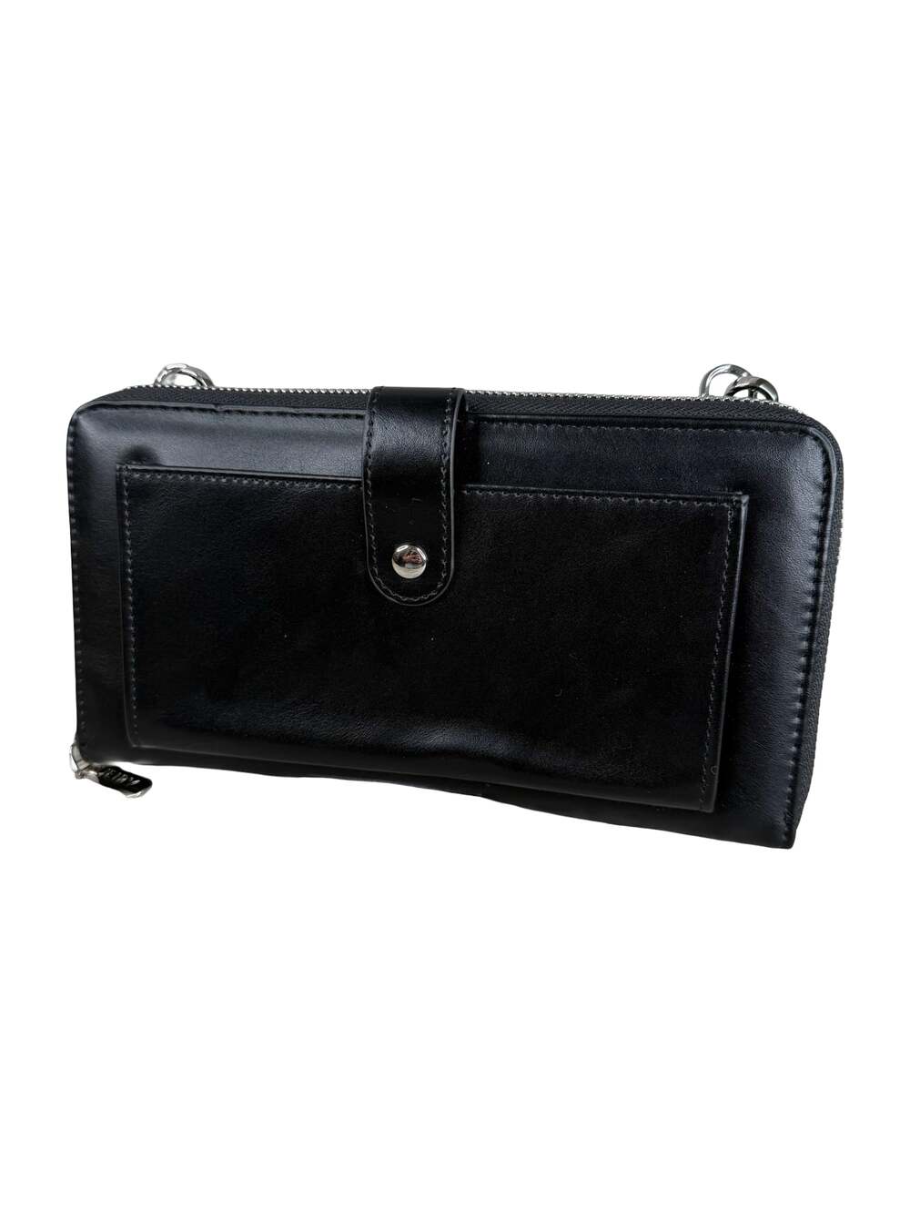 Ueiry Black Faux Leather Crossbody Wallet Clutch